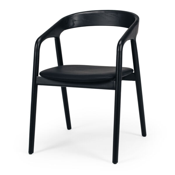 Nora Dining Chair - Black Oak / Black PU Seat