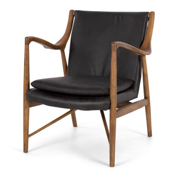 Finn Armchair - Black Leather