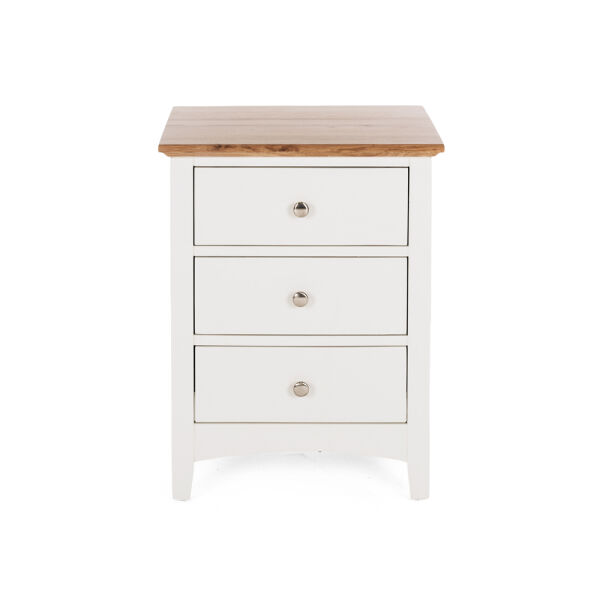 Jessica 3 Drawer Bedside Table - Oak Top