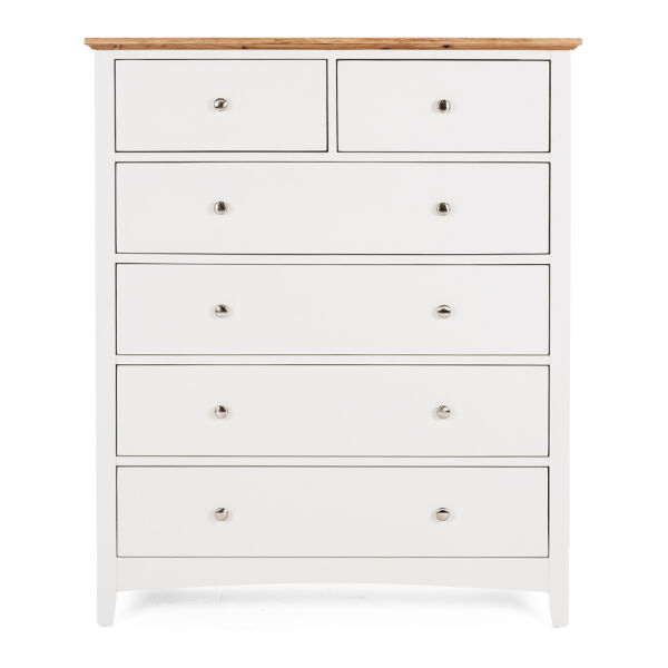 Jessica 6 Drawer Chest - Oak Top